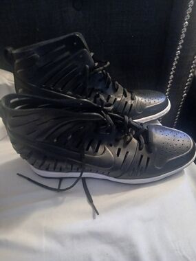 Rare Nike Dunk 2.0 Jolie Wedge Black Cutout High Top Sneakers New 12
